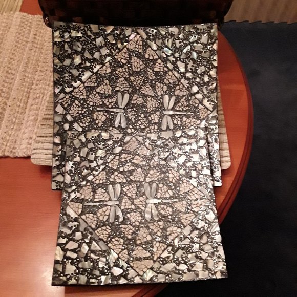 Balinese Mosaic Small Square Dragonfly Plates - Picture 4 of 6